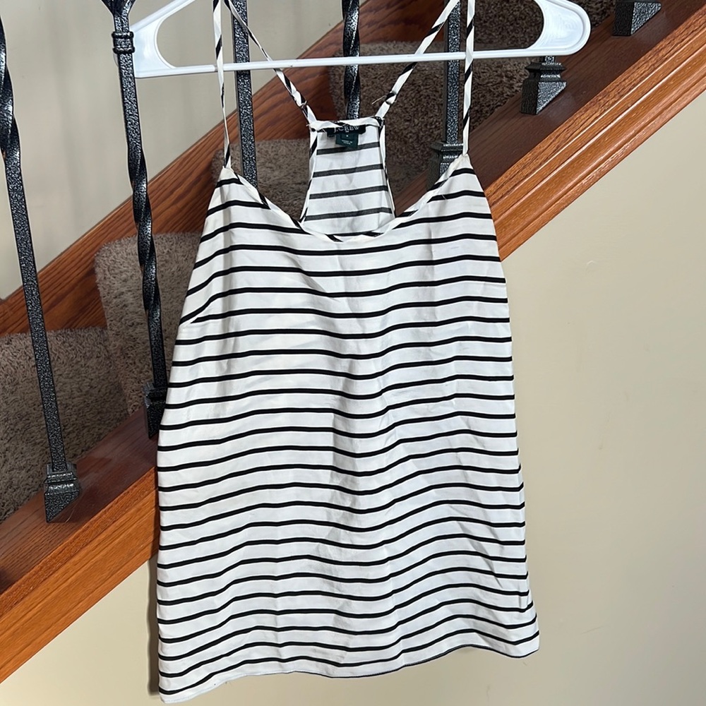 Black and white striped tank top size 4 J Crew